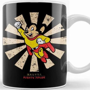 Baskı Dükkanı Mighty Mouse Retro Japanese Kupa