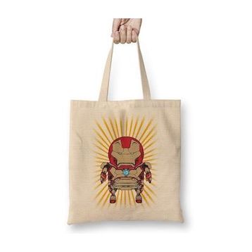 Baskı Dükkanı Mini Iron Man Bez Çanta