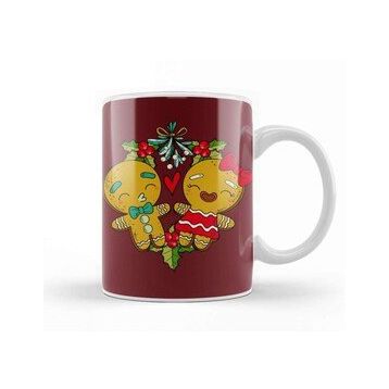 Baskı Dükkanı Mistletoe Gingerbread Christmas Reef Kupa