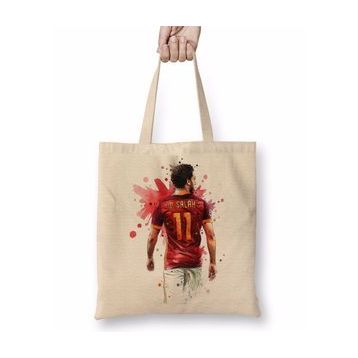 Baskı Dükkanı Mohamed Salah 01 Bez Uzun Saplı Krem Rengi Çanta