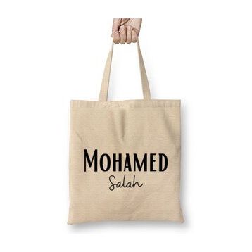 Baskı Dükkanı Mohamed Salah 01 Bez Uzun Saplı Krem Rengi Çanta