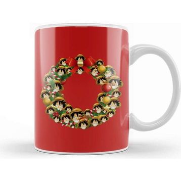 Baskı Dükkanı Monkey D Luffy One Piece Multiface Christmas Wreath Kupa