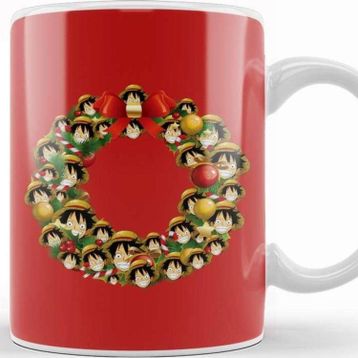 Baskı Dükkanı Monkey D Luffy One Piece Multiface Christmas Wreath Kupa