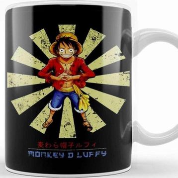 Baskı Dükkanı Monkey D Luffy Retro Japanese One Piece Kupa