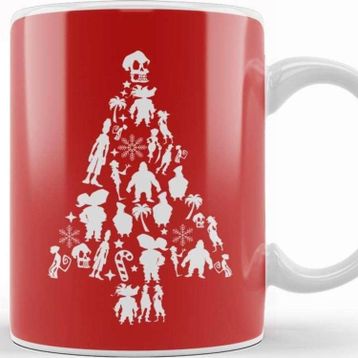 Baskı Dükkanı Monkey Island Christmas Tree Silhouette Kupa