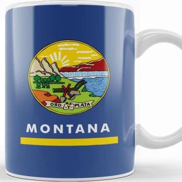Baskı Dükkanı Montana State Flag Kupa