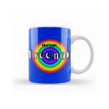 Baskı Dükkanı Morgan Freeman Retro Rainbow Style Kupa