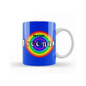 Baskı Dükkanı Morgan Freeman Retro Rainbow Style Kupa