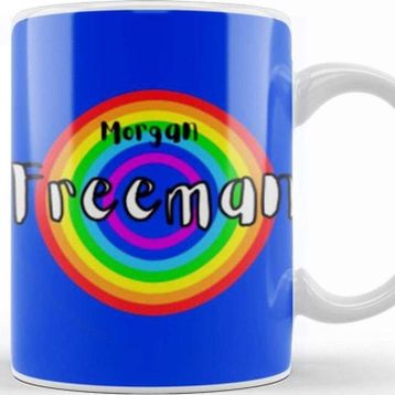 Baskı Dükkanı Morgan Freeman Retro Rainbow Style Kupa
