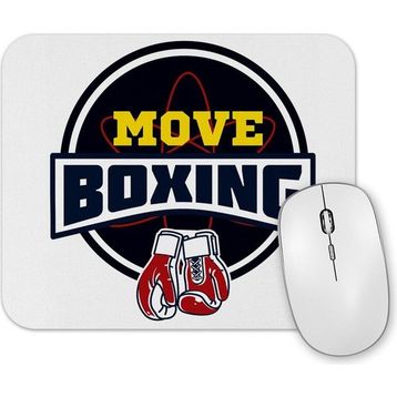 Baskı Dükkanı Move Boxing Logo Grande Cinza Mouse Pad