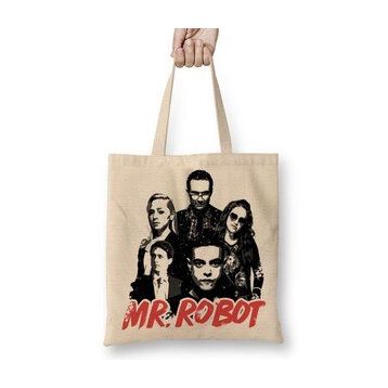 Baskı Dükkanı Mr Robot 03 Bez Uzun Saplı Krem Rengi Çanta
