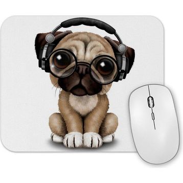 Baskı Dükkanı Muzik Pug Köpek Mouse Pad