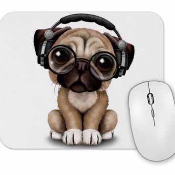 Baskı Dükkanı Muzik Pug Köpek Mouse Pad