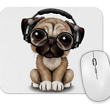 Baskı Dükkanı Muzik Pug Köpek Mouse Pad