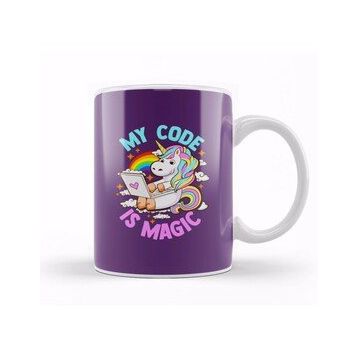 Baskı Dükkanı My Code Is Magic Unicorn Computer Programmer Coder Kupa