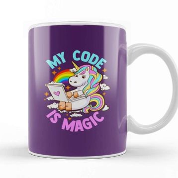 Baskı Dükkanı My Code Is Magic Unicorn Computer Programmer Coder Kupa