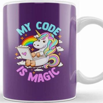 Baskı Dükkanı My Code Is Magic Unicorn Computer Programmer Coder Kupa