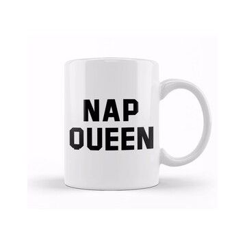 Baskı Dükkanı Nap Queen Black Text Kupa