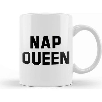 Baskı Dükkanı Nap Queen Black Text Kupa