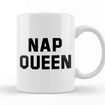Baskı Dükkanı Nap Queen Black Text Kupa