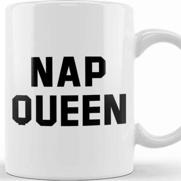 Baskı Dükkanı Nap Queen Black Text Kupa