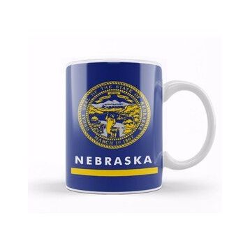 Baskı Dükkanı Nebraska State Flag Kupa
