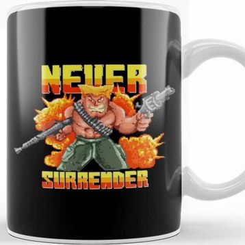Baskı Dükkanı Never Surrender Soldier Pixel Art Kupa