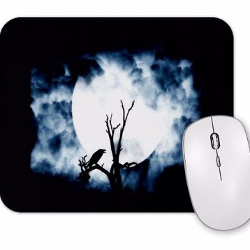 Baskı Dükkanı Night Crow Mouse Pad