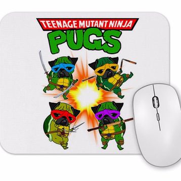 Baskı Dükkanı Ninja Pugs Ninja Kaplunbağlar Mouse Pad