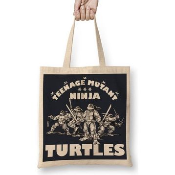 Baskı Dükkanı Ninja Turtes Old School Turtles Bez Kadın Günlük Çanta