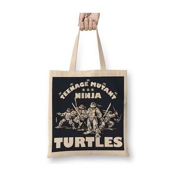 Baskı Dükkanı Ninja Turtes Old School Turtles Bez Kadın Günlük Çanta