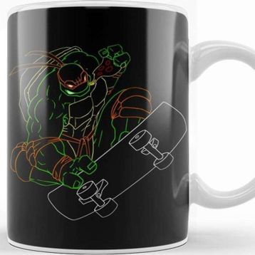 Baskı Dükkanı Ninja Turtles Neon 90's Ninja Turtle Michelangelo Kupa