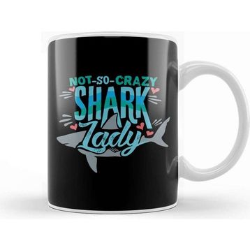 Baskı Dükkanı Not So Crazy Shark Lady Kupa