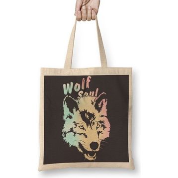 Baskı Dükkanı Ns Wolf Soul 3 Bez Kadın Günlük Çanta