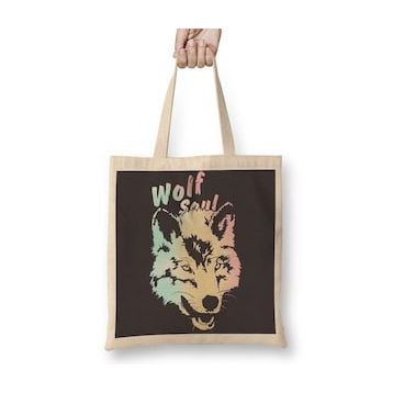 Baskı Dükkanı Ns Wolf Soul 3 Bez Kadın Günlük Çanta