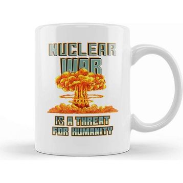 Baskı Dükkanı Nuclear War is A Threat For Humanity Nuclear Explosion Pixel Art Kupa