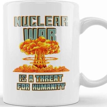 Baskı Dükkanı Nuclear War is A Threat For Humanity Nuclear Explosion Pixel Art Kupa
