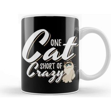 Baskı Dükkanı One Cat Short of Crazy Kupa