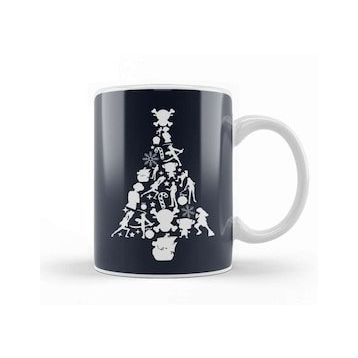 Baskı Dükkanı One Piece Christmas Tree Silhouette Kupa