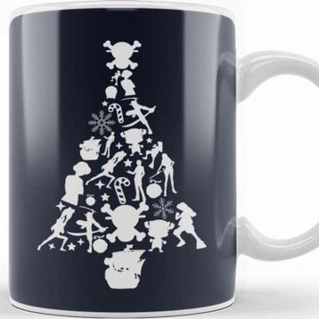Baskı Dükkanı One Piece Christmas Tree Silhouette Kupa
