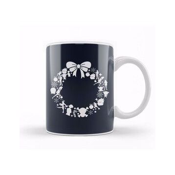 Baskı Dükkanı One Piece Christmas Wreath Pattern Kupa