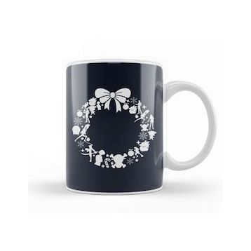 Baskı Dükkanı One Piece Christmas Wreath Pattern Kupa