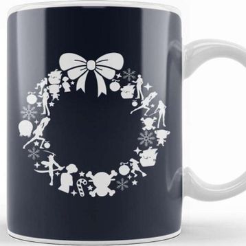 Baskı Dükkanı One Piece Christmas Wreath Pattern Kupa