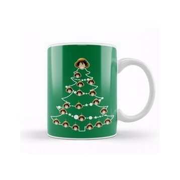 Baskı Dükkanı One Piece Luffy Christmas Tree Baubles Kupa