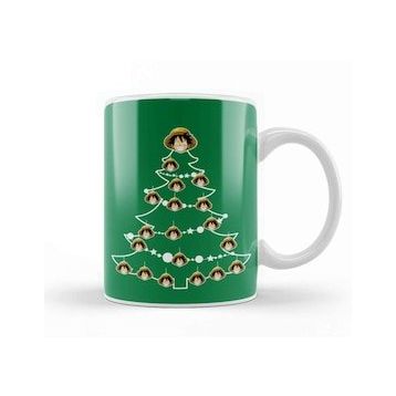 Baskı Dükkanı One Piece Luffy Christmas Tree Baubles Kupa