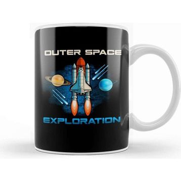 Baskı Dükkanı Outer Space Exploration Rocket Astronaut Kupa