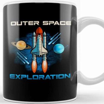 Baskı Dükkanı Outer Space Exploration Rocket Astronaut Kupa