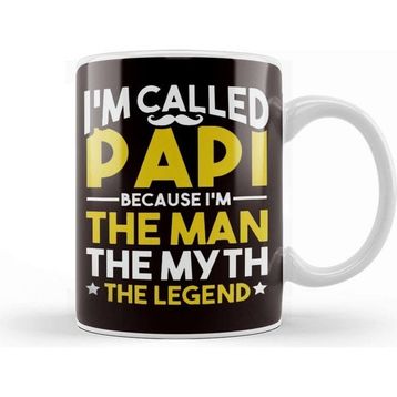 Baskı Dükkanı Papi Man Myth Legend Papa Poppa Dad Daddy Father Stepdad Kupa