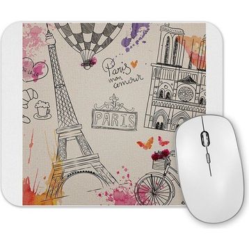 Baskı Dükkanı Paris Eyfel Kulesi Uçan Balon Mouse Pad