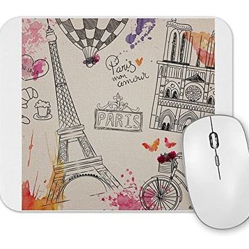 Baskı Dükkanı Paris Eyfel Kulesi Uçan Balon Mouse Pad